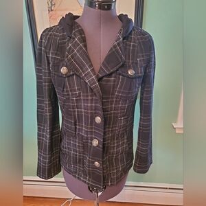 Plaid Black Jacket with Hood By Selfesteem